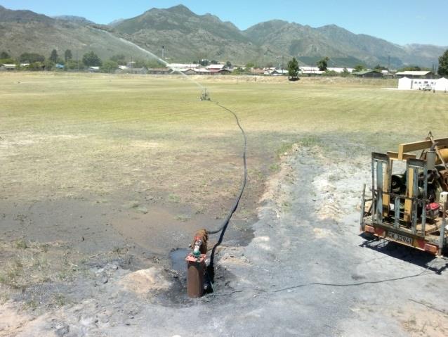 Drilling, pump testing and equipping of a borehole for Stellenbosch Municipality Photo 1: Drilling, pump testing and equipping of a borehole for Stellenbosch Municipality